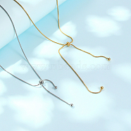 Stainless Steel Snake Chains Lariat Necklaces, Golden, 25.20 inch(64cm)(AA0282-1)