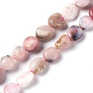 Natural Pink Opal Beads Strands, Tumbled Stone, Nuggets, 7~15x6~9mm, Hole: 1mm, about 40pcs/strand, 15.7 inch(40cm)(G-L493-13A)