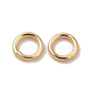 Brass Soldered Jump Rings, Closed Jump Rings, Round Ring, Real 18K Gold Plated, 18 Gauge, 5x1mm, Inner Diameter: 3mm(KK-G465-26G)