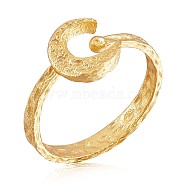 925 Sterling Silver Crescent Moon Open Cuff Ring for Women, Golden, US Size 5 1/4(15.9mm)(JR880B)