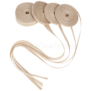 4 Rolls 3 Sizes Burlap Fabric Ribbon, for Craft Making, Tan, 1/4 inch(6mm)~ 1-1/4 inch(30mm), about 10m/roll(OCOR-GF0002-30)
