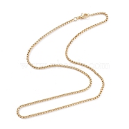 Brass Box Chain Necklaces, with Lobster Claw Clasps, Long-Lasting Plated, Real 18K Gold Plated, 17.32 inch(44cm), 2mm(NJEW-I247-04G)