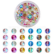 Synthetic Moonstone Beads Strands, Dyed, Holographic Beads, Half AB Color Plated, Round, Mixed Color, 8mm, Hole: 1mm, 120pcs/box(G-TA0001-06)