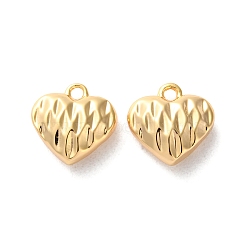 Brass Pendants, Heart Charms, Real 18K Gold Plated, 10.5x10.5x4mm, Hole: 1.4mm(KK-L221-009G)