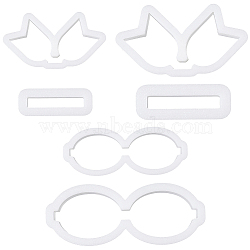 4 Boxs 2 Styles Plastic Molds, DIY Ceramic & Clay Tool, Bowknot Making Supplies, White, 20.5x48x12mm, 2 boxs/style(DIY-SC0030-52B)
