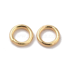 Brass Soldered Jump Rings, Closed Jump Rings, Round Ring, Real 18K Gold Plated, 18 Gauge, 5x1mm, Inner Diameter: 3mm(KK-G465-26G)