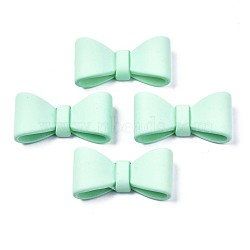 Opaque Spray Painted Acrylic Cabochons, Bowknot, Aquamarine, 19x38x11mm(ACRP-S679-008)