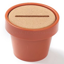 Plastic Flowerpot Holder for Cup Mat Home Office Bar Decoration, with Cork Coasters, Chocolate, 112x91mm(AJEW-H110-01)