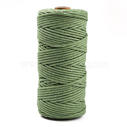 Cotton String Threads, Macrame Cord, Decorative String Threads, for DIY Crafts, Gift Wrapping and Jewelry Making, Olive Drab, 3mm, about 109.36 Yards(100m)/Roll.(OCOR-T001-02-27)