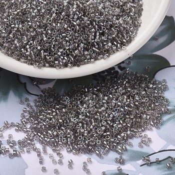 MIYUKI Delica Beads, Cylinder, Japanese Seed Beads, 11/0, (DB1772) Sparkling Pewter Lined Crystal AB, 1.3x1.6mm, Hole: 0.8mm, about 2000pcs/10g