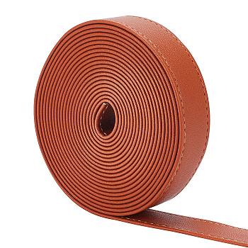 4M Flat Imitation Leather Cord, for Bag Strap Making, Sienna, 25x1.8mm, about 4.37 Yards(4m)/Roll