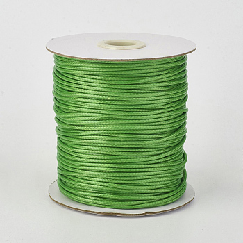 Eco-Friendly Korean Waxed Polyester Cord, Lime Green, 0.5mm, about 169.51~174.98 Yards(155~160m)/Roll
