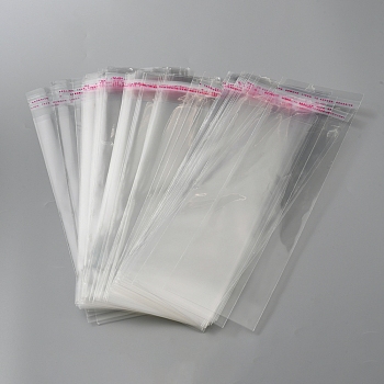 Plastic Film Cellophane Bags, Self-Adhesive Sealing Bags, Rectangle, Clear, 24.2x7.05x0.02cm