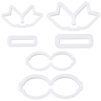 4 Boxs 2 Styles Plastic Molds, DIY Ceramic & Clay Tool, Bowknot Making Supplies, White, 20.5x48x12mm, 2 boxs/style