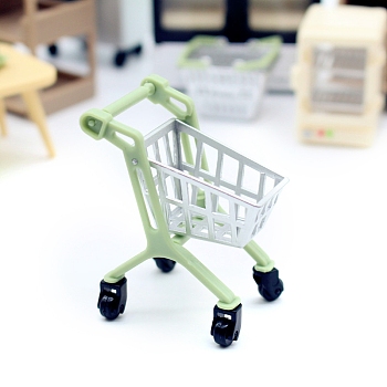 Dollhouse Miniature Handcart,  Dollhouse Furniture Accessories, for Miniature Dinning Room, Dark Sea Green, 60x30x60mm