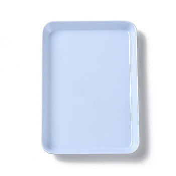 Rectangle Plastic Jewelry Plates, Storage Tray for Rings, Necklaces, Earrin, Light Sky Blue, 17x12x1.8cm