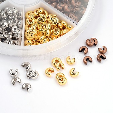 6 Color Brass Crimp Beads Covers(KK-X0087-4mm-NF-B)-2