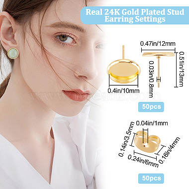 50Pcs 304 Stainless Steel Stud Earring Settings(STAS-BBC0001-67)-2