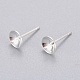 304 Stainless Steel Post Stud Earring Settings For Half Drilled Beads(STAS-H558-06S)-1