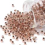 TOHO 6/0 Round Beads, Japanese Seed Beads, (740) Copper Lined Crystal, 4mm, Hole: 1.5mm, about 168pcs/10g(X-SEED-TR06-0740)