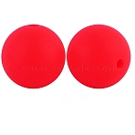 Silicone Beads Round Rubber Bead 15MM Loose Spacer Beads for DIY Supplies Jewelry Keychain Making, Red, 15mm(FIND-SX0001-188)