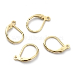 Brass Leverback Earring Findings, with Horizontal Loop, Cadmium Free & Lead Free, Real 24K Gold Plated, 15.6x10x2mm, Hole: 1.4mm, Pin: 0.8mm(KK-O131-09G)