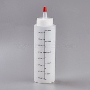Plastic Squeeze Bottles, with Graduated Measurements and Lid, White, 151.5x50.5mm, Capacity: 250ml(8.45 fl. oz)(X-CON-WH0044-01)