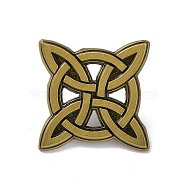 Sailor's Knot Alloy Enamel Pin Brooch, for Backpack Clothes, Dark Goldenrod, 21.5x21.5x1.5mm(JEWB-R268-15)