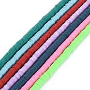 Handmade Polymer Clay Bead Strands, Disc/Flat Round, Colorful, 4x0.5~1mm, Hole: 1.4mm, about 290~388pcs/strand, 15.16 inch~15.94 inch(38.5cm~40.5cm)(CLAY-N011-51)