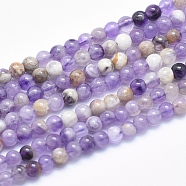 Natural Chevron Amethyst Beads Strands, Round, 4mm, Hole: 0.8mm, about 103pcs/strand, 15.7 inch(G-K256-51-4mm)