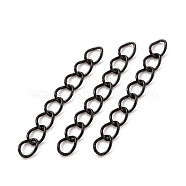 Ion Plating(IP) 304 Stainless Steel Curb Chains Extender, Electrophoresis Black, 25mm, Link: 4x3x0.5mm(STAS-WH0032-02B-EB)