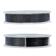 Tiger Tail Wire, 304 Stainless Steel Wire, Black, 0.45mm, about 164.04 Feet(50m)/roll(TWIR-BC0001-03A-03)