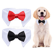 2Pcs 2 Colors Cat Dog Cotton Bowknot Collars, Pet's Bow Tie, Pet Bowknot Necktie, Mixed Color, 71x375x15.5mm, 1pc/color(AJEW-GL0001-97)