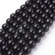 Natural Obsidian Beads Strands, Round, Grade AA, Black And Colorful, 12mm, Hole: 1mm, about 33pcs/strand, 15.7 inch(X-G-G099-12mm-24)