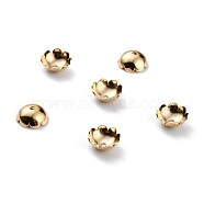 Brass Bead Caps, 8-Petal, Flower, Real 24K Gold Plated, 8x3mm, Hole: 1mm(X-KK-O131-20G)