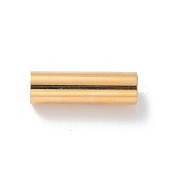 304 Stainless Steel Magnetic Clasps with Glue-in Ends, Cloumn, Real 14K Gold Plated, 16x5mm, Hole: 3.2mm(STAS-H187-01G)
