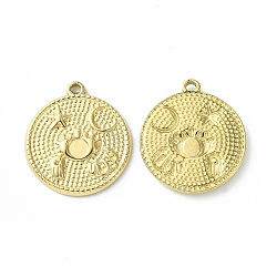 304 Stainless Steel Pendant Cabochon Settings, Flat Round, Real 14K Gold Plated, Tray: 2.8mm, 18.5x16.5x2mm, Hole: 1.2mm(STAS-L269-013G)