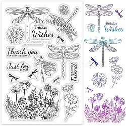PVC Plastic Stamps, for DIY Scrapbooking, Photo Album Decorative, Cards Making, Stamp Sheets, Dragonfly Pattern, 16x11x0.3cm(DIY-WH0167-56-179)