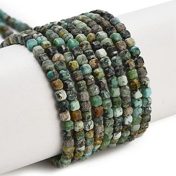 Natural African Turquoise(Jasper) Beads Strands, Faceted Table Cut Cube, 1.5~2.5x1.5~2.5x1.5~2mm, Hole: 0.4mm, about 183~186pcs/strand, 15.35~15.55''(39~39.5cm)