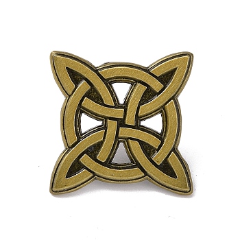 Sailor's Knot Alloy Enamel Pin Brooch, for Backpack Clothes, Dark Goldenrod, 21.5x21.5x1.5mm