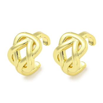 Brass Cuff Earrings, Real 18K Gold Plated, 12.5x8.5mm