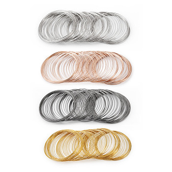 4 Colors Steel Memory Wire, Bracelets Making, Nickel Free, Mixed Color, 22 Gauge, 60x0.6mm, 4 colors, 100circles/color, 400circles