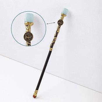 Natural Aquamarine Twelve Constellation Magic Wand, Cosplay Magic Wand, for Witches and Wizards, Aries, 300mm