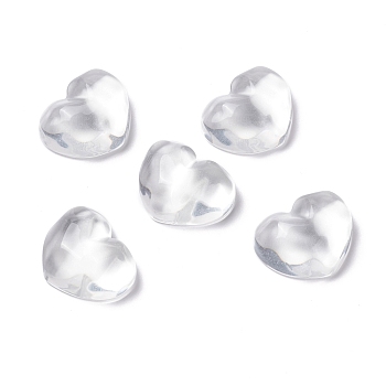 Transparent Resin Cabochons, Water Ripple Cabochons, Heart, Clear, 17.5x21.5x8.5mm