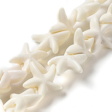 Floral White Starfish Synthetic Turquoise Beads
