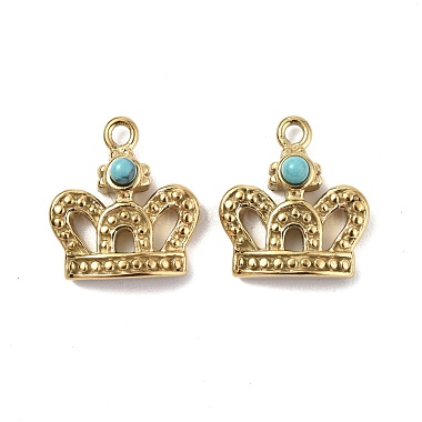 Natural Turquoise Crown Charms(STAS-C064-VC909)-3