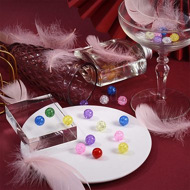 80Pcs 8 Colors Transparent Crackle Glass Round Beads Strands(CCG-SZ0001-09)-4