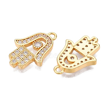 Brass Micro Pave Clear Cubic Zirconia Pendants(KK-T073-21G)-2