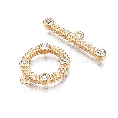 Brass Micro Pave Clear Cubic Zirconia Toggle Clasps(KK-Q278-015-NF)-4
