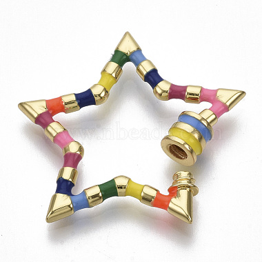 Real 16K Gold Plated Colorful Star Brass Keychain Clasps